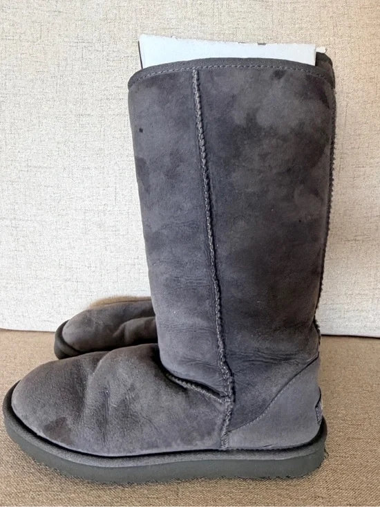 Gently Used - in Excellent Condition- UGG Tall Suede Boot - Charcoal - Size 8