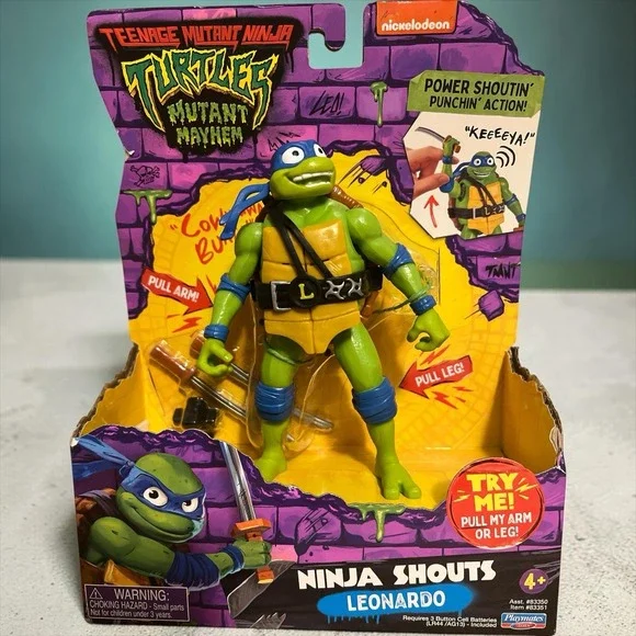 TMNT‎ Mutant Mayhem Ninja Shouts Leonardo Talking Action Figure NIB