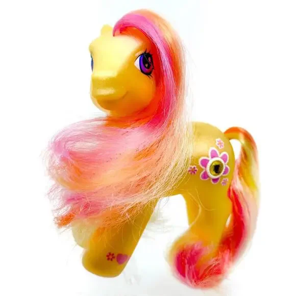 My Little Pony Gem Blossom Jewel Ponies G3 2004‎ MLP Vintage Horse Yellow Pink