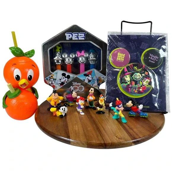 Disney Orange Bird PEZ 100th Tin Oogie Boogie Bash Pins Goof Troops VTG Mickey