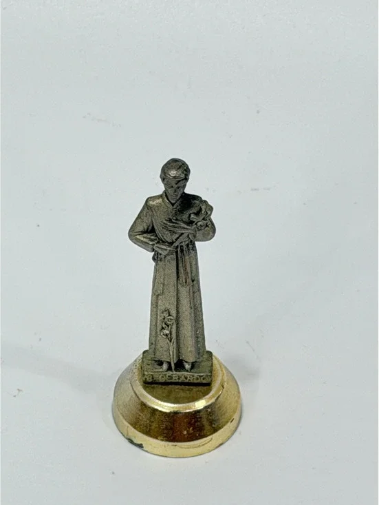 Vintage St Gerard Figurine Mini Set Metal Pocket Statue magnetic