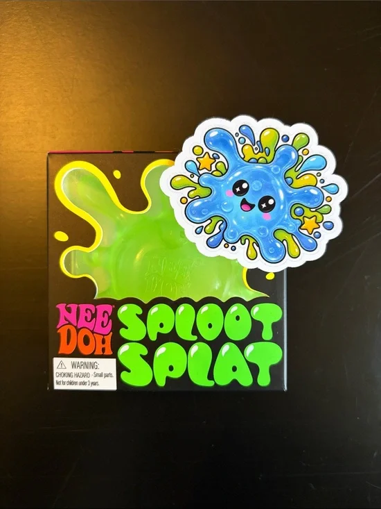 Authentic Needoh Sploot Splat Kids Sensory Squishy - Green (w/ sticker freebie)