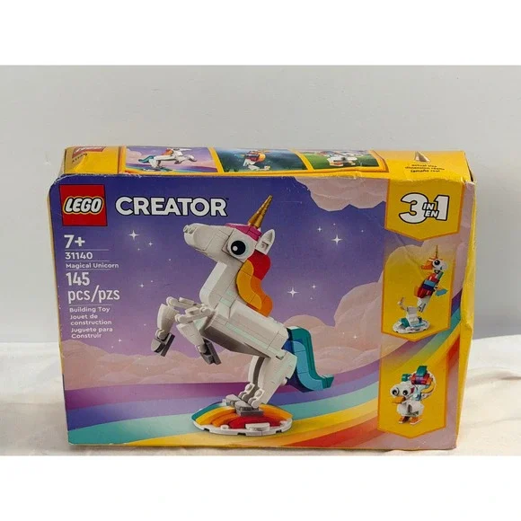 LEGO Creator 31140 Magical Unicorn 3-in-1 Building Set Seahorse Peacock 145 Pcs