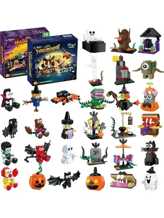 Halloween Party Favors - 30 Pack Building Blocks Toys for Trick or Treat Goodie
