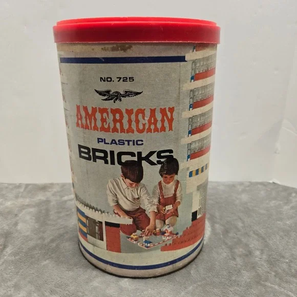 Vintage‎ American Plastic Bricks No 725 Halsam Playskool White Building Toy Set