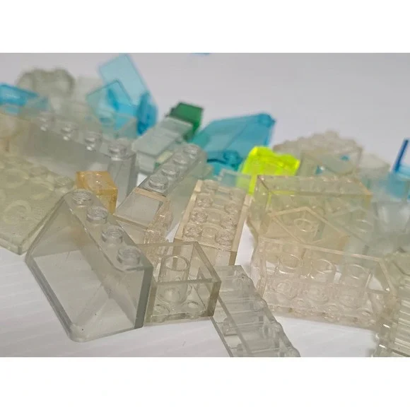 LEGO Translucent Parts Lot Clear Blue Green Yellow Mixed Pieces‎ 0.23 lb