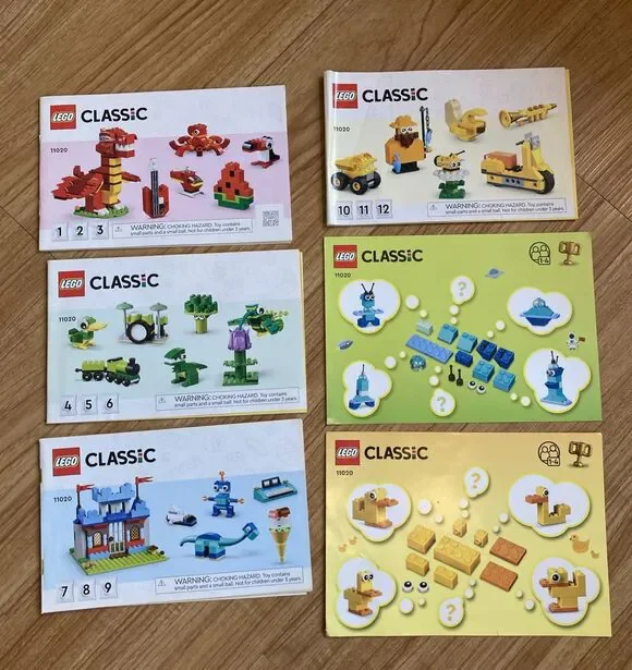 Lego Classic 11020 Instruction‎ Manuals Only, 4 Booklets and 2 Cards