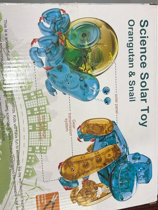 Science Solar Toy Orangutan & Snail - Blue and Yellow