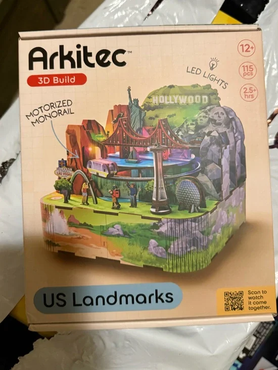 US Landmarks 3D Build Motorized Monorail - Multicolor