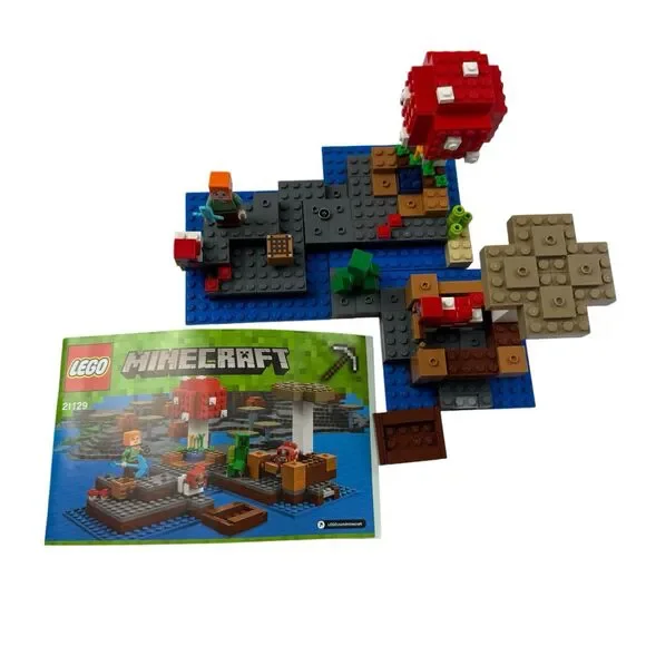 LEGO 21129 Minecraft The Mushroom Island Complete With Manual - No Box