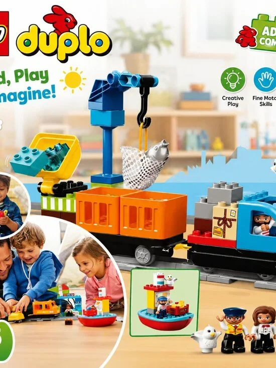 LEGO DUPLO 10875 Cargo Train Set – 105 Pieces