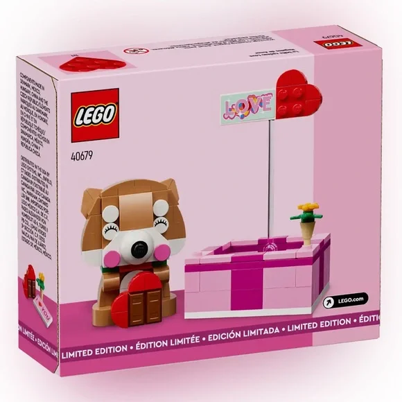 LEGO Limited Edition Love Heart Chocolate Gift Box-Shiba Inu #40679, 158 Pcs,NIB