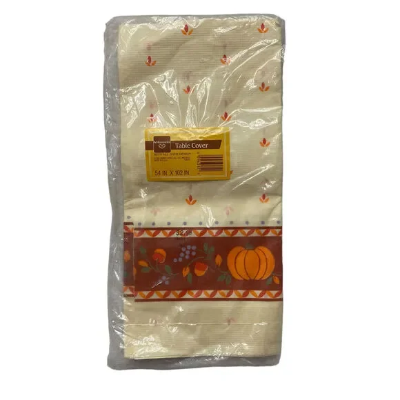HALLMARK Ambassador Vintage *NEW* Thanksgiving Fall Table Cover Paper 54x102 in.