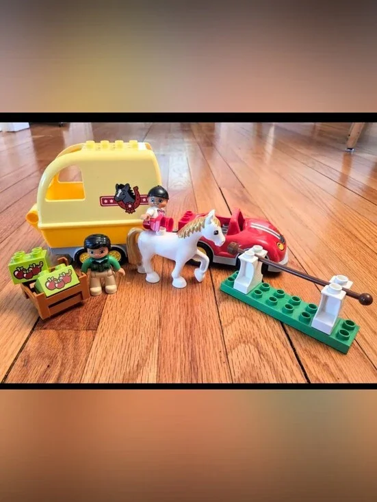 Horse Trailer READ Lego Duplo 1080 Car Set Incomplete Minifig Figs Bricks