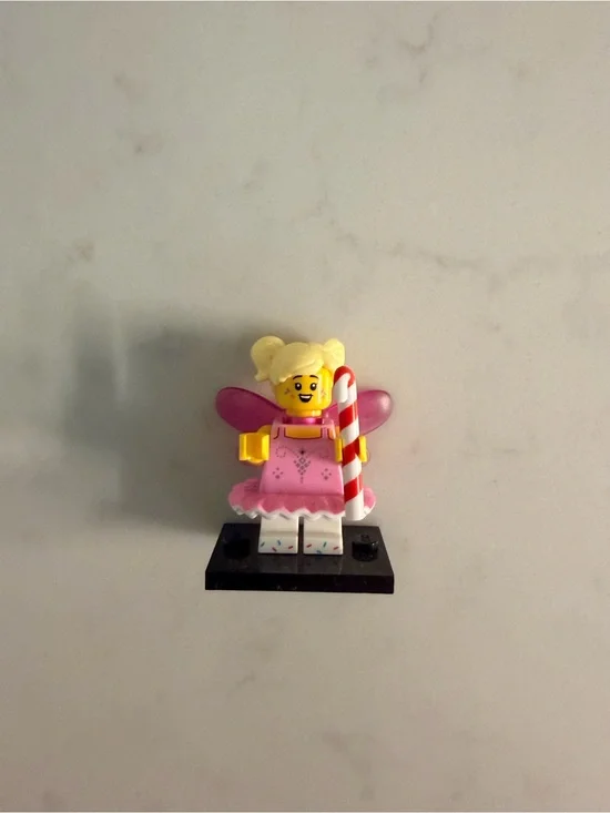 LEGO Pink Fairy Minifigure with Yellow Hair and Candy Cane