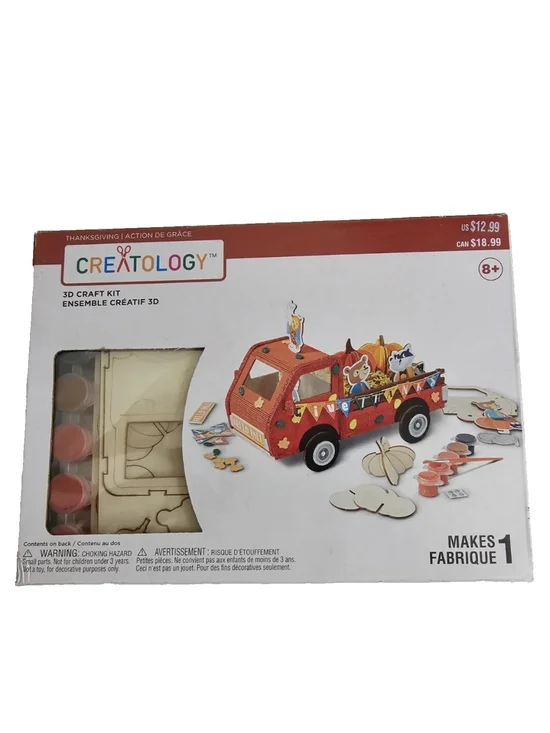 Crealtology 3D Craft Kit Thanksgiving Truck 33 - Wood shapes Age 8+