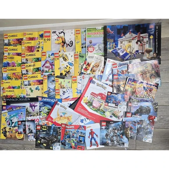 Lego Marvel Spider-Man Batman Mega Pokemon Building Instruction Manual Bundle