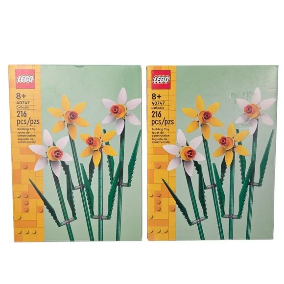 (LOT 2) LEGO Daffodils 40747 Flower Building Set 216 PCS Botanical New Sealed‎
