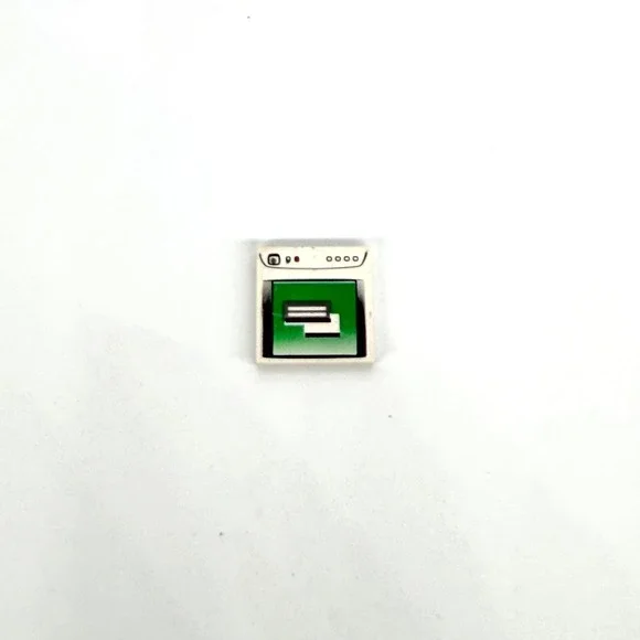 LEGO Tile 2x2 Computer Screen PC Monitor Green Pattern Part 3068bpb0381