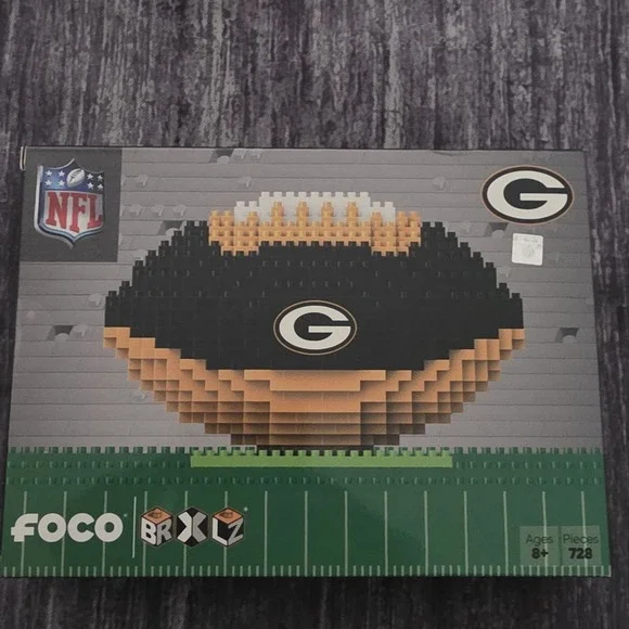 FOCO BRXLZ NFL Green Bay Packers Football Building Block Set 728 Pcs New