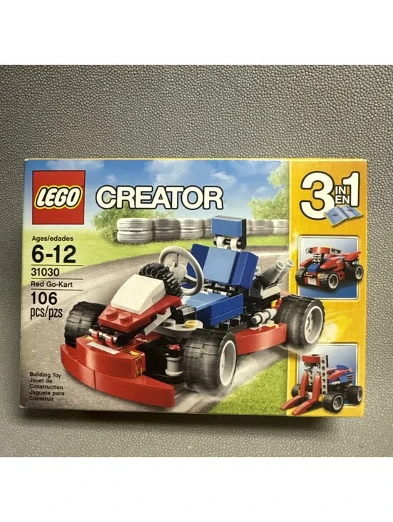 LEGO CREATOR: Red Go-Kart (31030) 3-in-1 Forklift Quadbike Car Vehicles 106pc