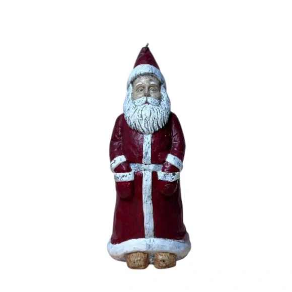 Pottery Barn Rustic Santa Claus Christmas Candle 9.29″‎ Large Unburned Holiday