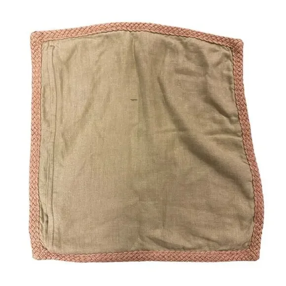 Pottery Barn 100% Linen Pillow Cover Case Throw Accent Green Jute Trim 20