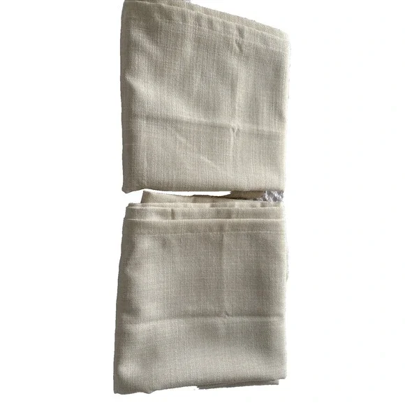 Pottery Barn Kids Curtain Panels 96x44‎ Natural Rod Pocket Unlined Classic Set 2