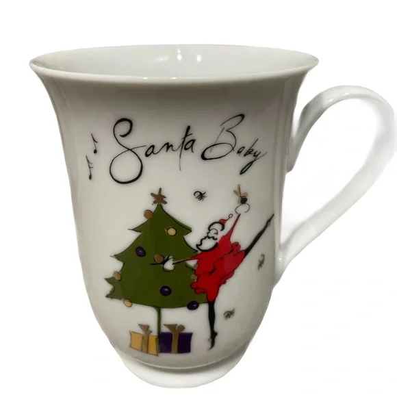 ❤️ POTTERY BARN SANTA BABY VINTAGE HOLIDAY COFFEE MUG RARE NEW