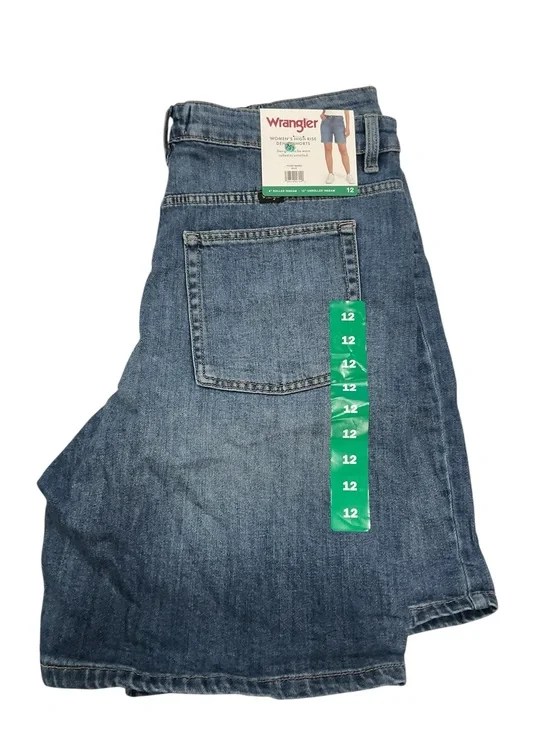 Wrangler Womens High Rise Denim Shorts Blue Size 12 NWT 1960923