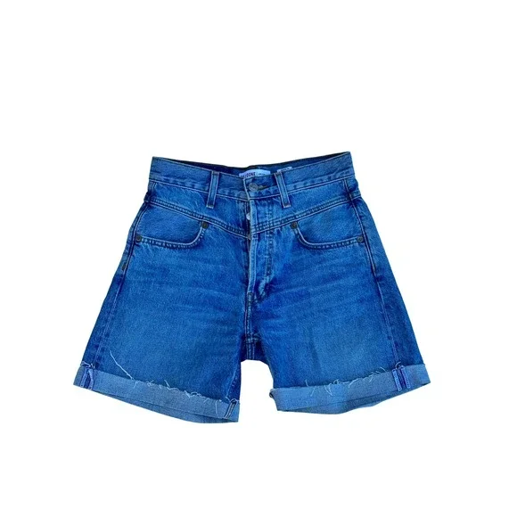 RE/DONE Originals Medium Stone Wash Denim Cutoff Bermuda Shorts Size 24 USA Made