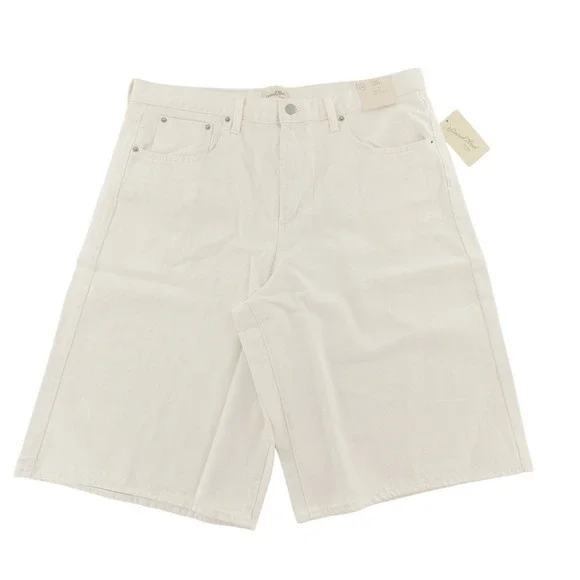 Universal Thread Shorts High Rise Long Bermuda Women Size 17 Cream Off White NWT