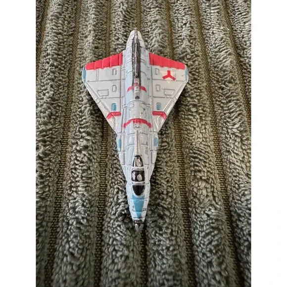 Diecast Space Fighter Jet Starship Toy Vehicle Silver Red‎ Blue