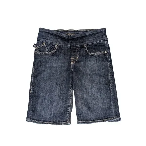 Rock & Republic Denim Rx Fever Pull-On Bermuda Shorts Women’s 10 Indigo Stretch