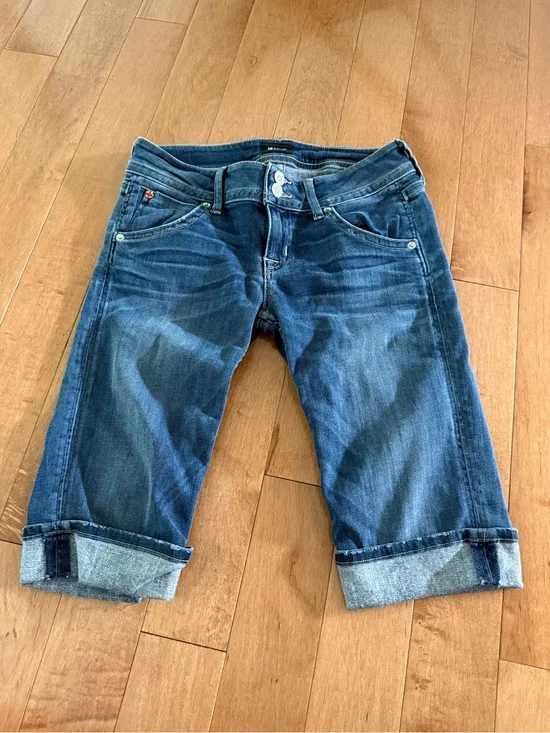 Low rise long Jean shorts
