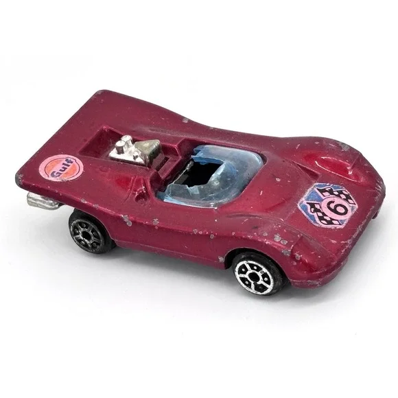 Vintage Hong Kong Ligier JS/3 Diecast Race Car No 2572 Gulf #6 Red