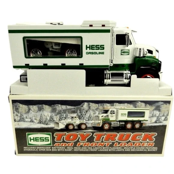 Vintage Hess 2008 Toy Truck and Front Loader collectible toy new in box