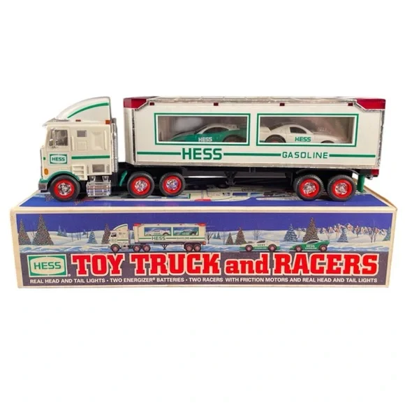 Vintage Hess 1997 Toy Truck and Racers collectible new in box