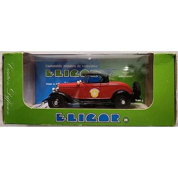 Eligor 1932 Ford Roadster Bloomfield Fire Die Cast Car 1:43 Schering Co 1990