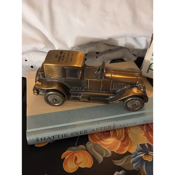 1927 Lincoln Brougham Coin Bank Antique Autos Original Box Vintage