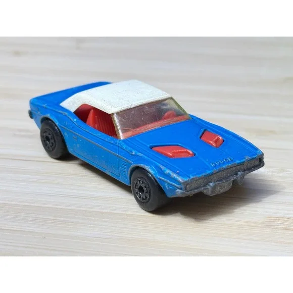 Vintage 1975 Matchbox Superfast No 1 Dodge Challenger Blue White Roof Lesney UK