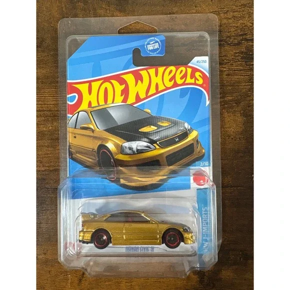 Hot Wheels 2022 HW J-Imports Honda Civic Si Gold 45/250 1:64 Die-Cast Car