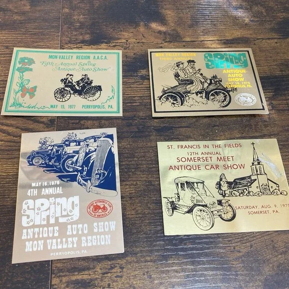 Pittsburgh Area Vtg 1970s Dash Plaques Auto Show Monongahela Mon Valley Somerset