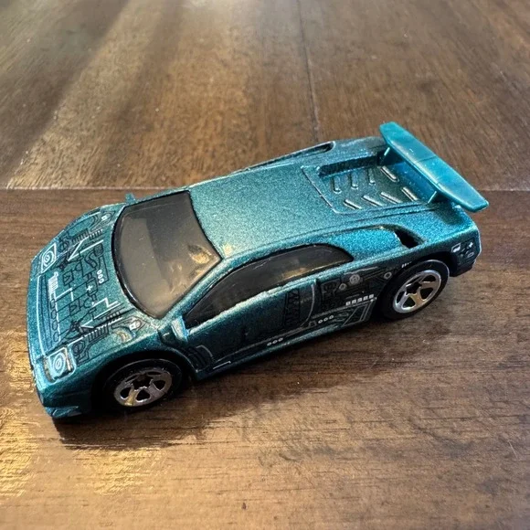 Hot Wheels Lamborghini Diablo 1990 Teal Metallic Circuit Board Graphics 1:64