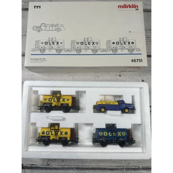Märklin HO 46751 OLEX Tank Car Set w/ Büssing 650 Tank Truck NIB