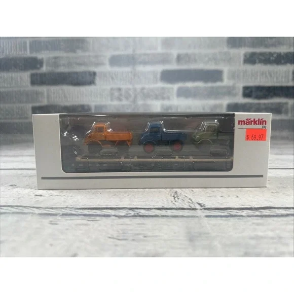 Märklin 46286 H0 DB Rkmp 656 Flat Car 3 Mercedes Unimog U406 Trucks Boxed NEW