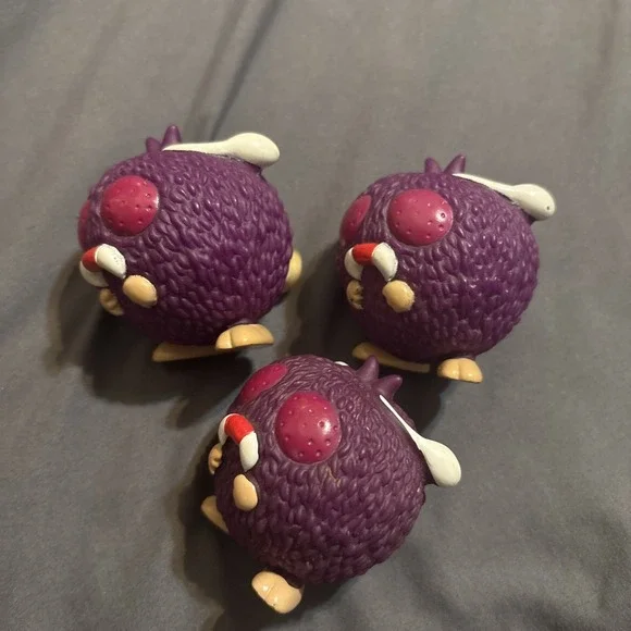 Burger King Venonat Pokemon Spinning Rev Top Toy 1999 Nintendo Lot Of 3