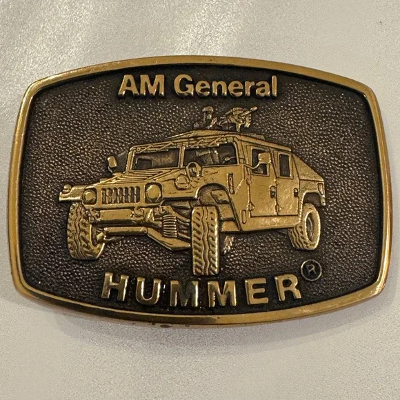 AM General HUMMER Belt Buckle Vintage Collectible Metal‎