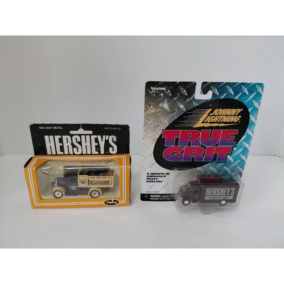 Set‎ of 2 Hershey's Die Cast Metal Collector Trucks VTG