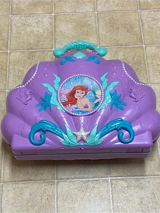 Disney Purple Shell Carry Case with Teal Accents featuring Ariel